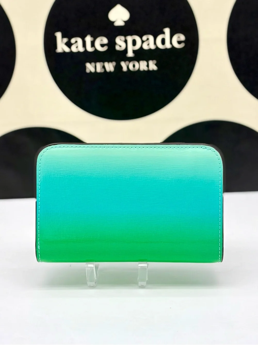 Kate Spade Morgan Ombré Compact Wallet in Mint Liqueur Multi Green